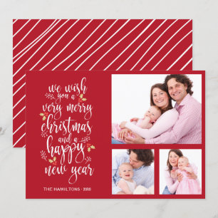 Colagem de Fotos Cartão de Natal 3 Fotos