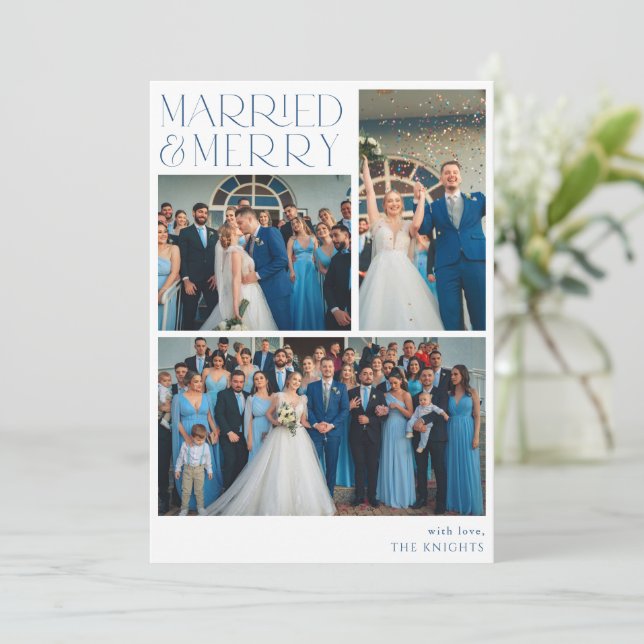 Colagem de Fotos Casados e Alegres para Cartão de  (Em pé/Frente)