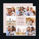 Colagem de fotos cintilantes cintilantes cor-de-ro<br><div class="desc">aniversário de 40 anos moderno convite para colagem de fotos cintilantes cor-de-rosa. Design de texto de script moderno. Parte de uma coleção.</div>