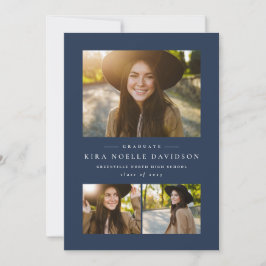 Colagem de fotos clássico anúncio de formatura azu