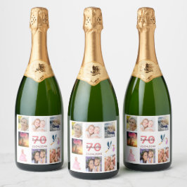 Colagem de fotos com festa de aniversário 70