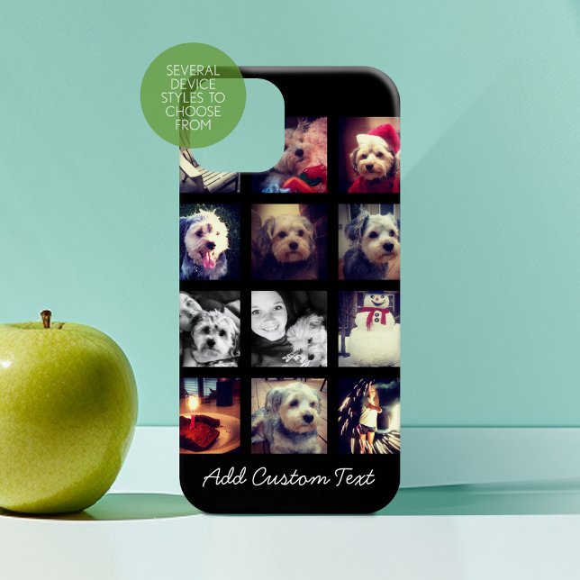 Colagem de Fotos com Fundo Preto (Personalized Phone Case)
