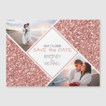 Colagem de Fotos com Glitter Dourado Rosa