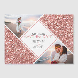 Colagem de Fotos com Glitter Dourado Rosa