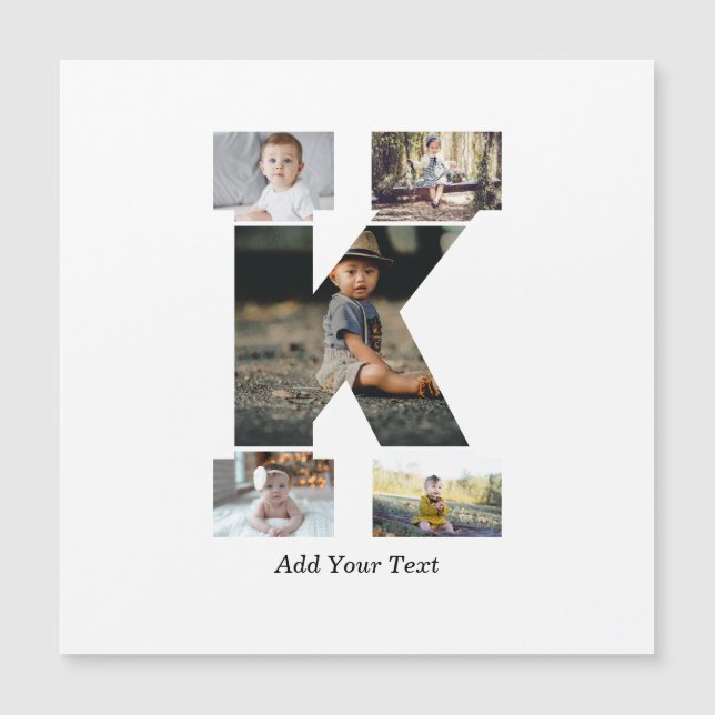 Colagem de Fotos com Letra K em Preto e Branco (Frente)