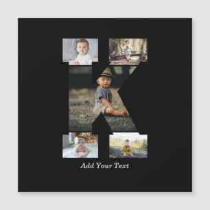 Colagem de Fotos com Letra K Preta e Branca