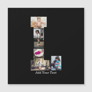 Colagem de Fotos com Letra L em Preto e Branco