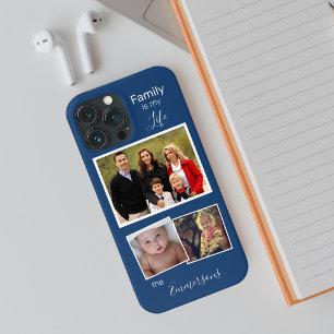 Colagem de Fotos da Família - Azul Personalizado