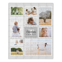 Colagem de Fotos da Família Monocromática de Cinza