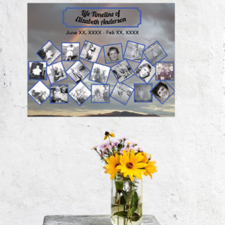 Colagem de Fotos da Linha do Tempo com Poster do A