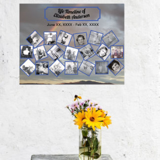 Colagem de Fotos da Linha do Tempo com Poster do A