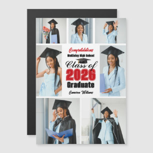 Colagem de Fotos da Turma Vermelha de 2026 Ímã de 