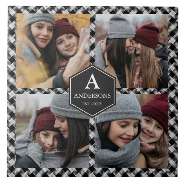 Colagem de Fotos da Xadrez de Buffalo Negra (Frente)