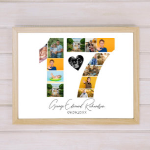 Colagem de Fotos de Aniversário de 17 Anos Poster 