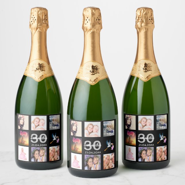 Colagem de fotos de aniversário de 30 anos (Garrafas)