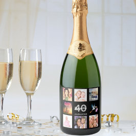 Colagem de fotos de aniversário de 40 anos