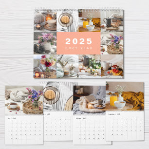 Colagem de Fotos de Ano Cozy Calendário Moderno de