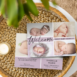Colagem de Fotos de Bebê Doce Menina Anúncio de Na
