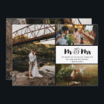 Colagem de Fotos de Casamento Agradecimento Sr e S<br><div class="desc">Cartões de agradecimento de casamento com design de Sr e Sra apresentando quatro de suas fotos de casamento favoritas. Mostre sua família e amigos o seu apreço por fazerem parte da celebração do seu casamento com um desses belos cartões de agradecimento. Se precisar de ajuda com o modelo ou colocar...</div>