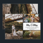 Colagem de Fotos de Casamento Agradecimento Sr e S<br><div class="desc">Cartões de agradecimento de casamento com design de Sr e Sra apresentando quatro de suas fotos de casamento favoritas. Mostre sua família e amigos o seu apreço por fazerem parte da celebração do seu casamento com um desses belos cartões de agradecimento. Se precisar de ajuda com o modelo ou colocar...</div>