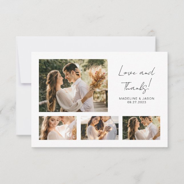 Colagem de Fotos de Casamento com Agradecimento Mi (Frente)