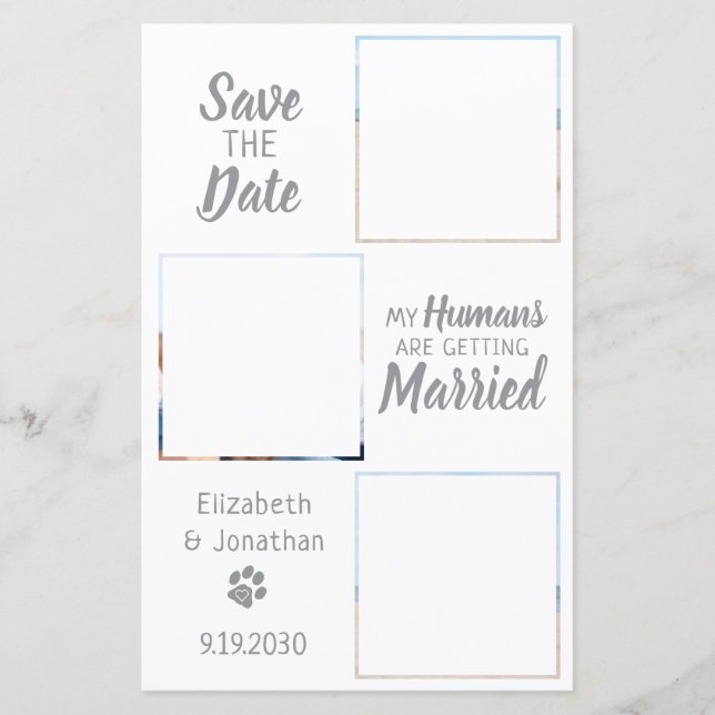 Colagem de Fotos de Casamento de Cachorro de Orçam (Frente)