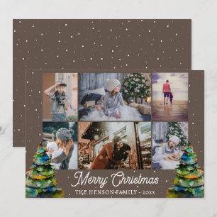Colagem de Fotos de Família com Árvore de Natal Aq