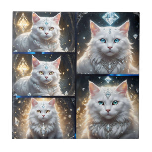 Colagem De Fotos De Gato De Fluffy Branca Regal,