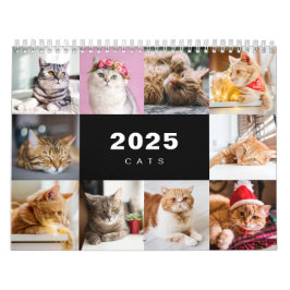 Colagem de Fotos de Gatos Calendário Moderno 2025