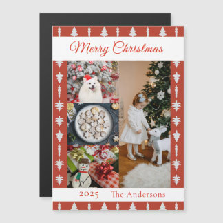 Colagem de Fotos de Natal Árvore Magnética Vermelh