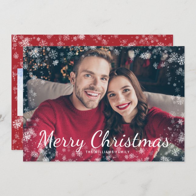Colagem de Fotos de Natal Merry Christmas Férias (Frente/Verso)