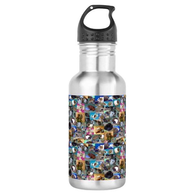 Colagem de Fotos de Suínos, Garrafa de Água (Frente)