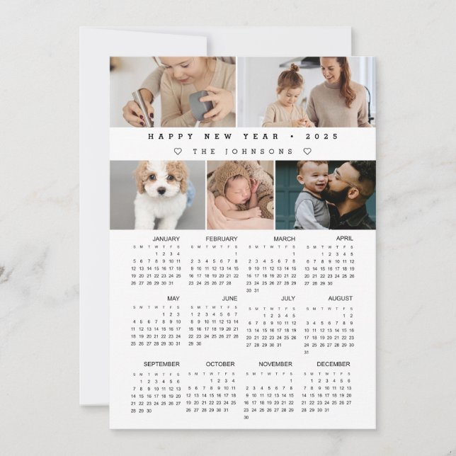 Colagem de Fotos do Calendário Personalizado Feliz (Frente)
