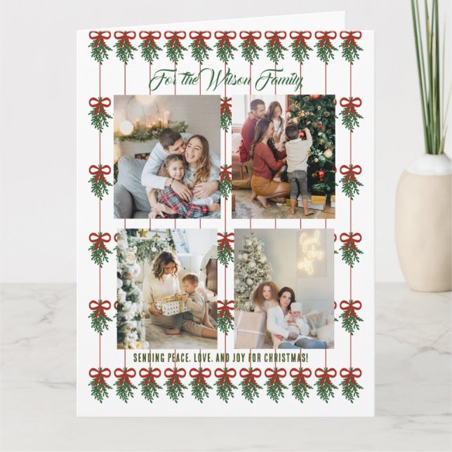 Colagem de Fotos do Cartão de Férias Verde Feliz N (Frente)