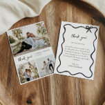 Colagem de fotos do Cartões de agradecimentos Mone<br><div class="desc">Cartão com fotos de manuscrito elegante para Cartões de agradecimentos de casamento. Personalizado com sua foto,  nomes e data. Foto de freepick</div>