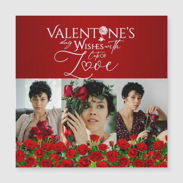 Colagem de Fotos do Dia dos Namorados com Rosa Ver (Frente)