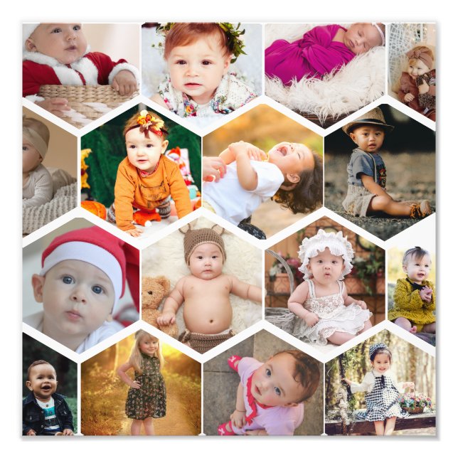 Colagem de Fotos do Hexagon (Frente)