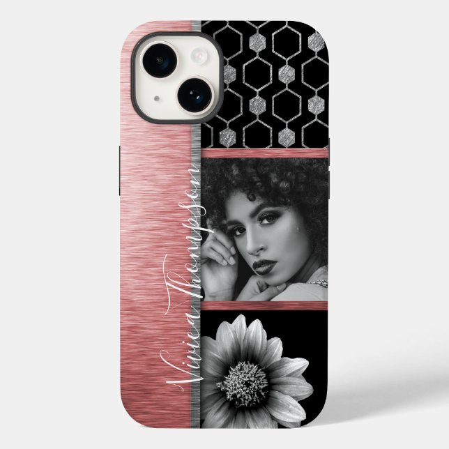 Colagem de Fotos Dourada Silver e Rosa - Personali (Verso)