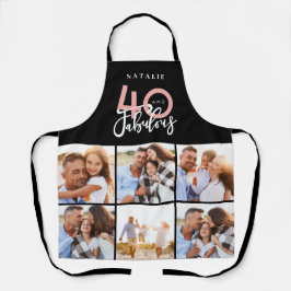 Colagem de fotos em aniversário de 40 anos preto e