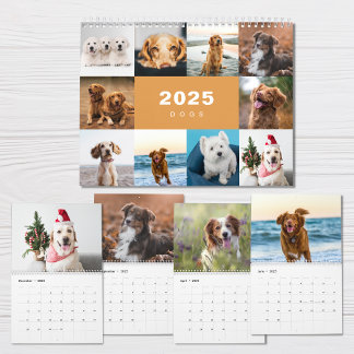 Colagem de Fotos em Cães Calendário Moderno 2025