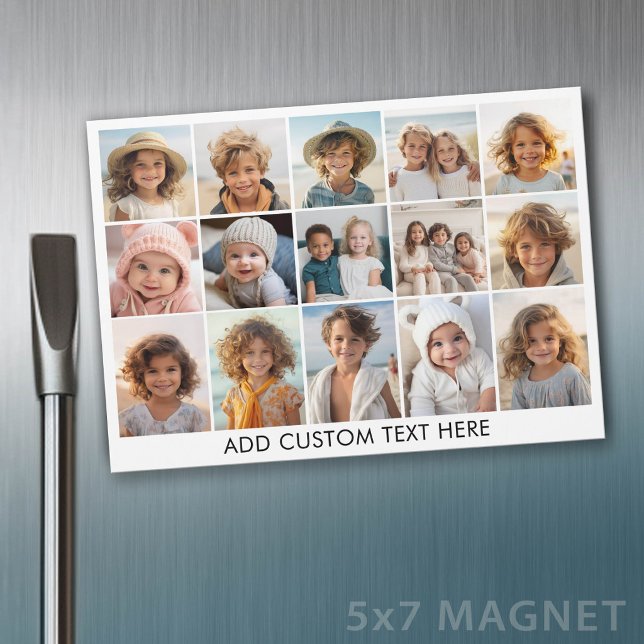 Colagem de Fotos em Grid 15 - Texto com Script - Í (Photo Magnet - 5x7)
