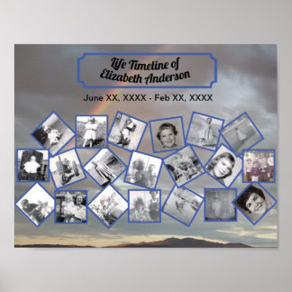 Colagem de Fotos em Linha do Tempo com Poster de A