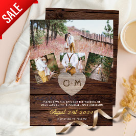 Colagem de Fotos em Madeira Rústica de Celeiro com