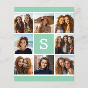 Colagem de Fotos Mint e White com Monograma