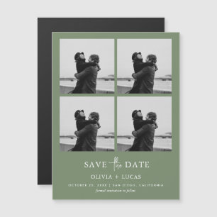 Colagem de Fotos Moderna Magnética Casamento Verde