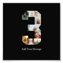 Colagem de Fotos Número 3 Preto e Branco