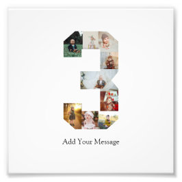 Colagem de Fotos Número 3 Preto e Branco