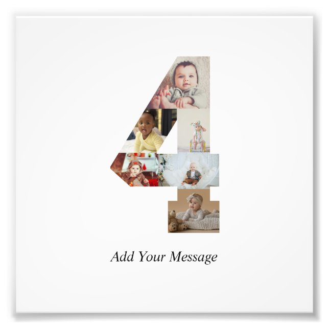 Colagem de Fotos Número 4 Preto e Branco (Frente)