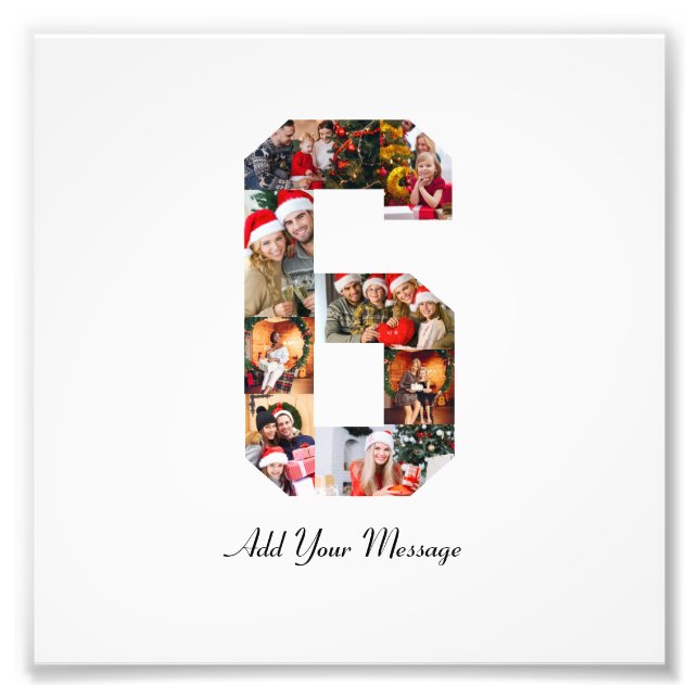 Colagem de Fotos Número 6 Preto e Branco (Frente)