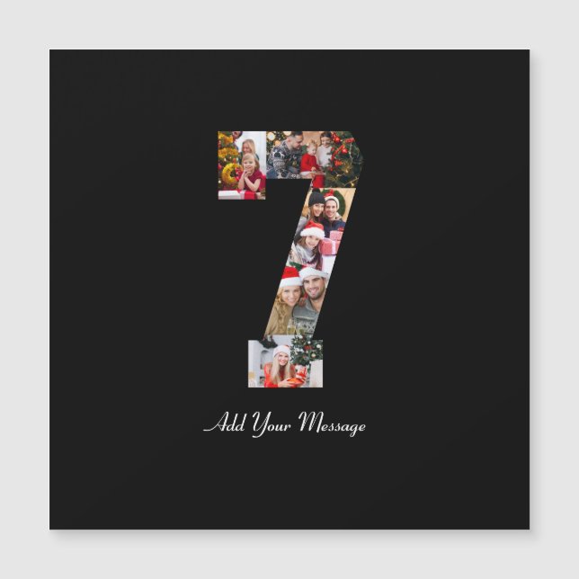 Colagem de Fotos Número 7 Preto e Branco (Frente)